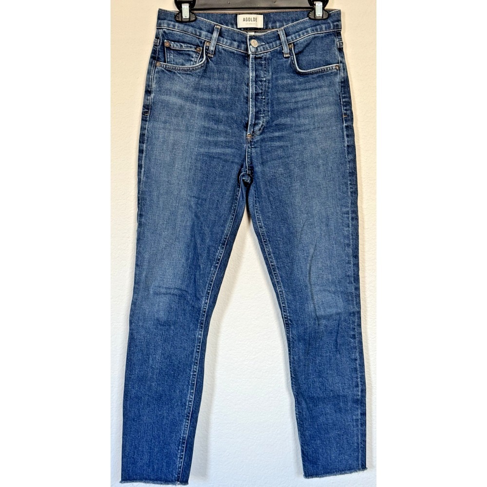 Agolde Jeans Nico Womens Size 26 Blue Medium Wash Denim Button Fly High Rise Y2K